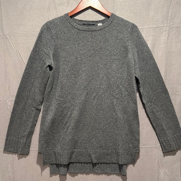 Brazeau Tricot Classic Gray 💯 cashmere Crew Neck Sweater - Picture 1 of 9